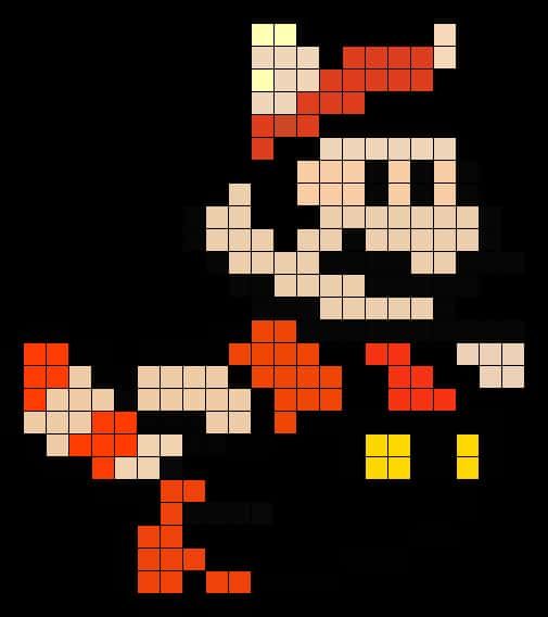 Coloriage Mario pixel à imprimer et colorier