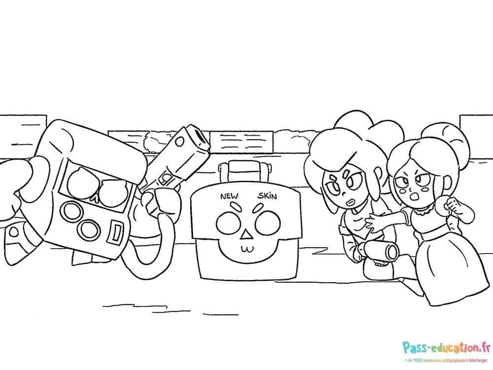 Coloriage Brawl Stars en action à imprimer et colorier