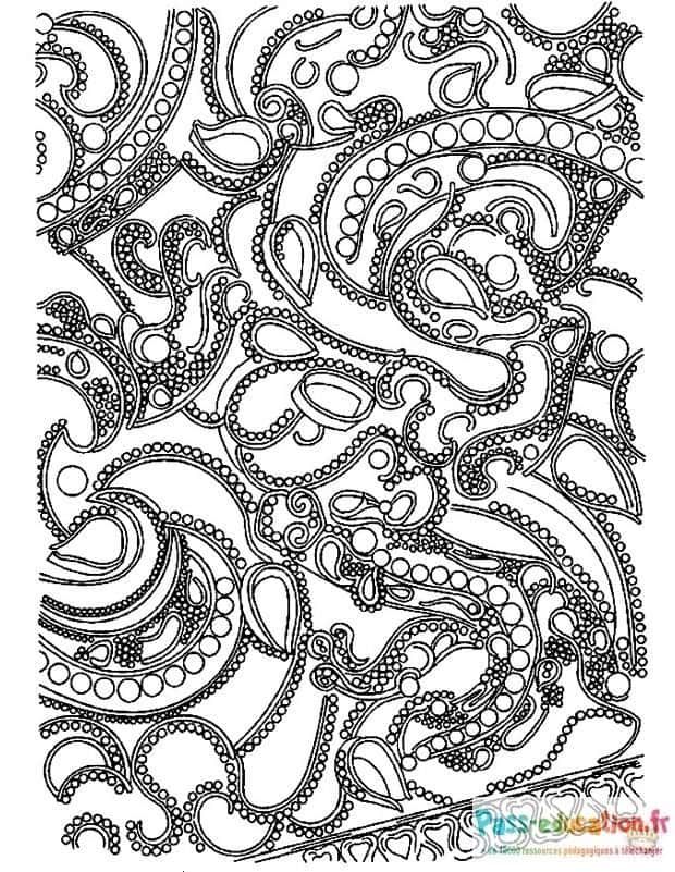 Coloriage Paisley complexe à imprimer et colorier