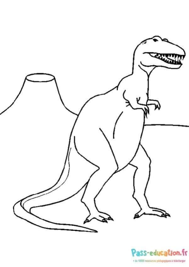 Coloriage T-Rex préhistorique à imprimer et colorier