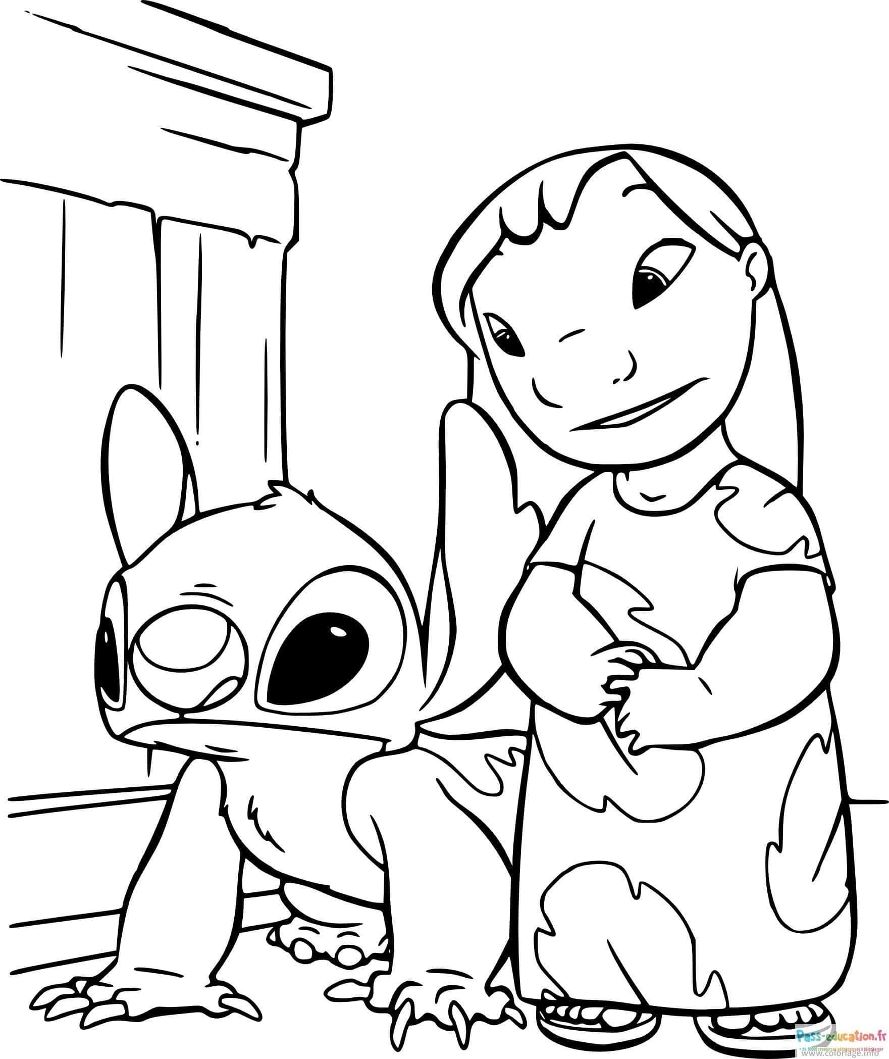 Coloriage Lilo et Stitch à imprimer et colorier