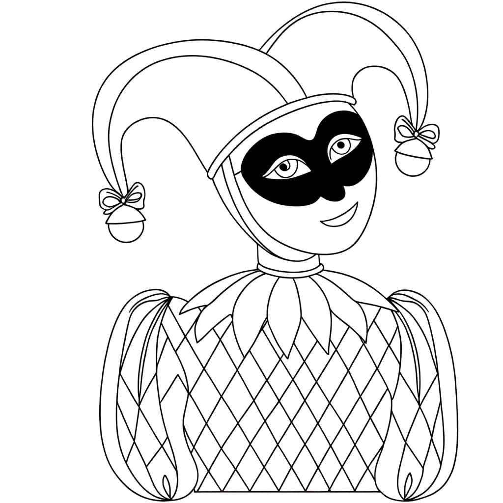 Coloriage Arlequin joyeux à imprimer et colorier
