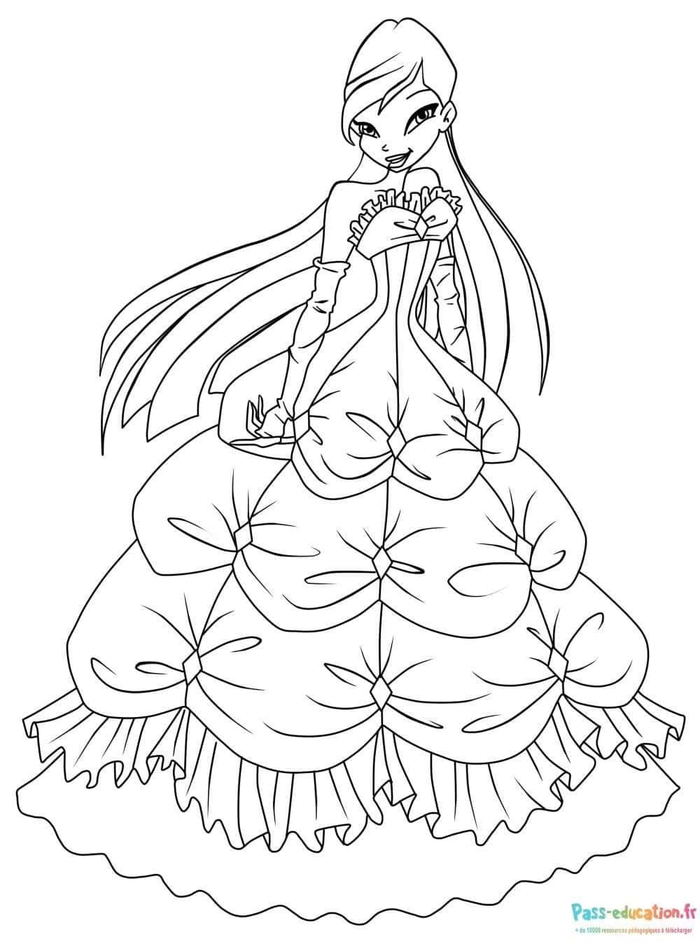 Coloriage Winx élégante à imprimer et colorier