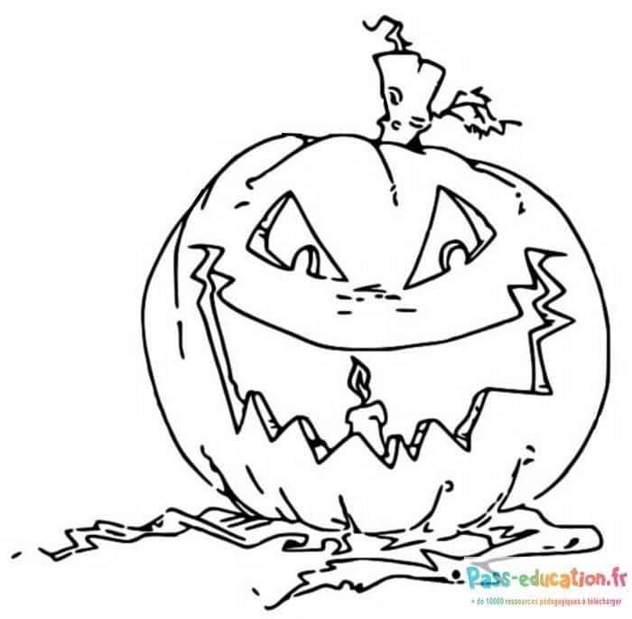 Coloriage Citrouille d'Halloween à imprimer et colorier