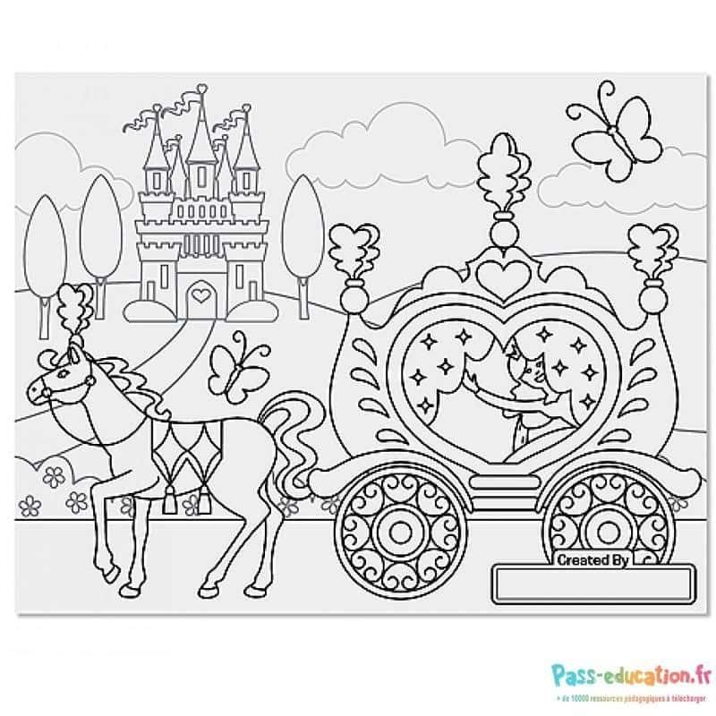 Coloriage Carrosse enchanté à imprimer et colorier