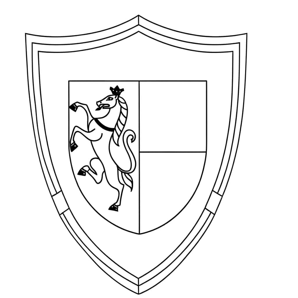 Coloriage Bouclier héraldique à imprimer et colorier