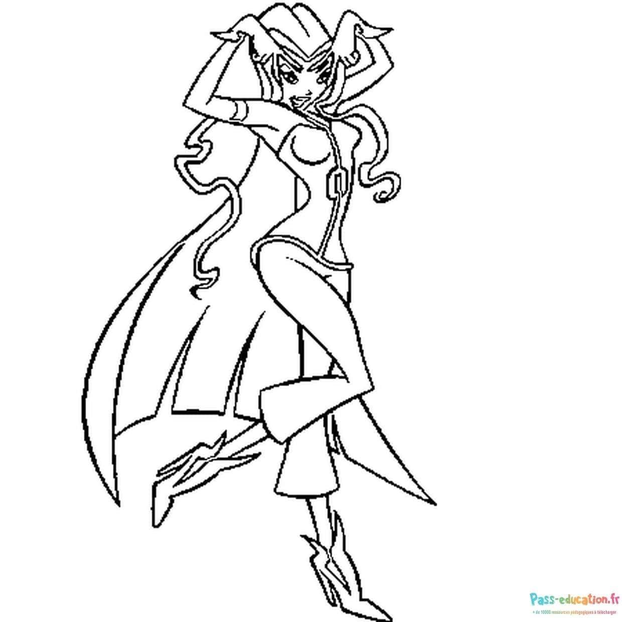 Coloriage Fée élégante Winx à imprimer et colorier