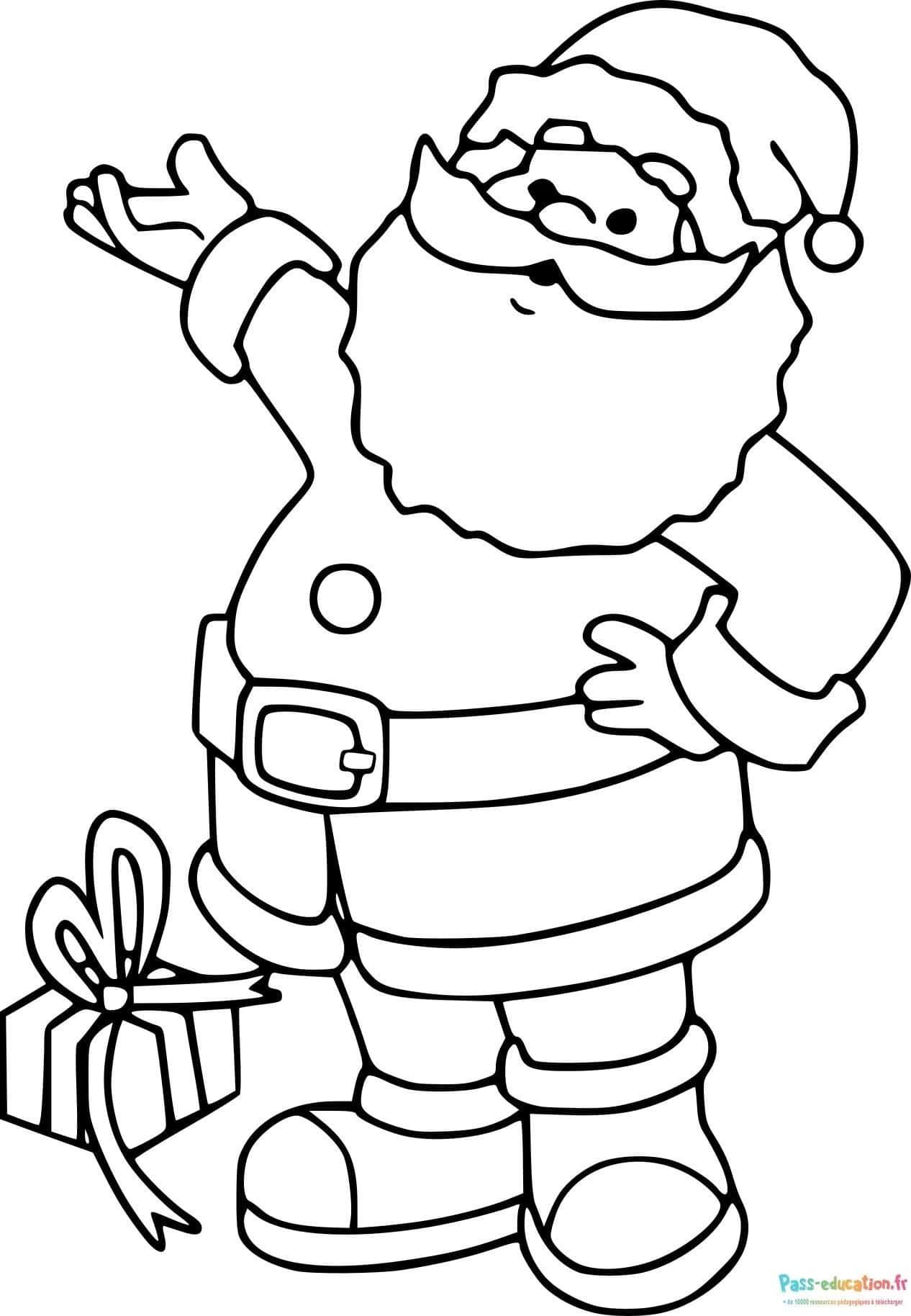 Coloriage Père Noël à imprimer et colorier
