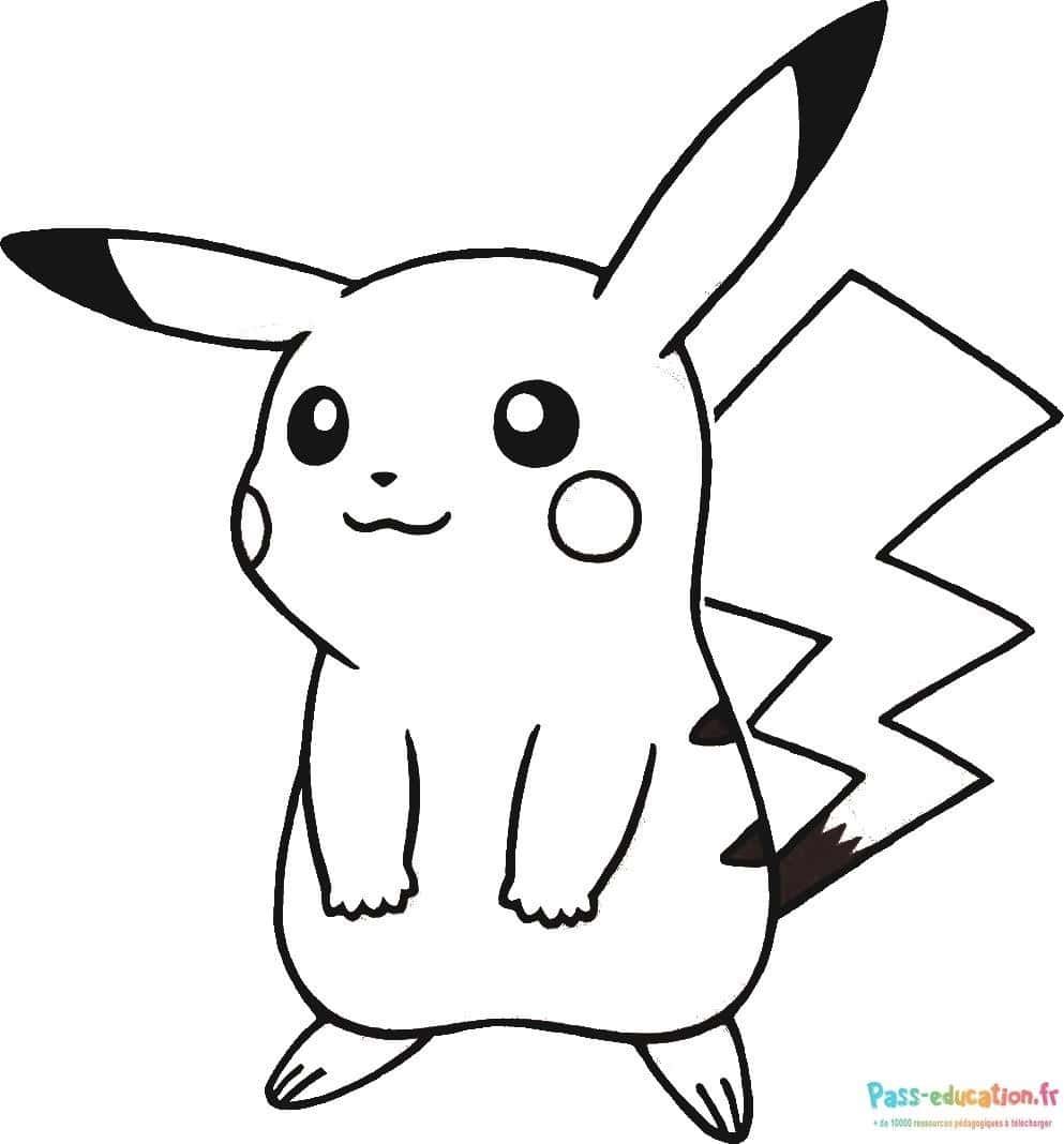 Coloriage Pikachu à imprimer et colorier