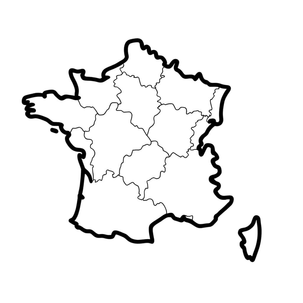 Coloriage Carte de France à imprimer et colorier