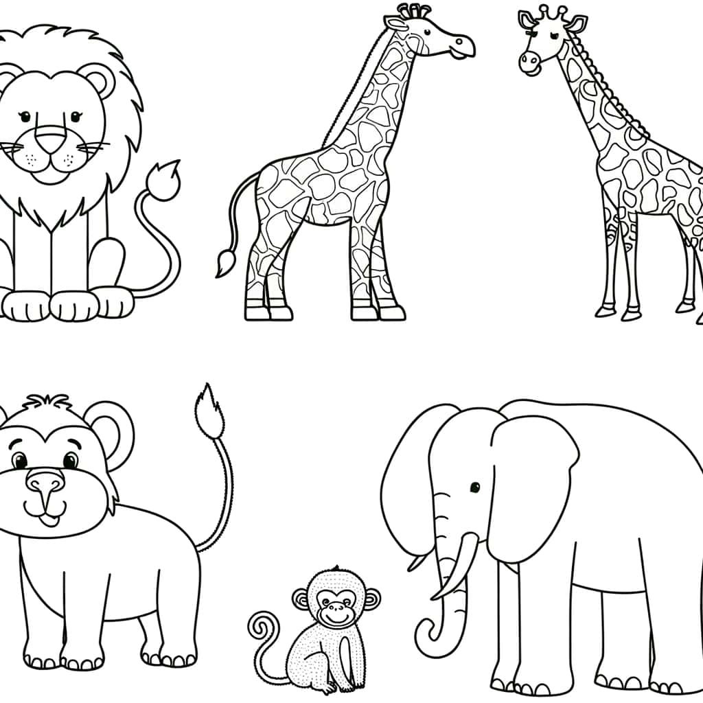 Coloriage Animaux du zoo à imprimer et colorier