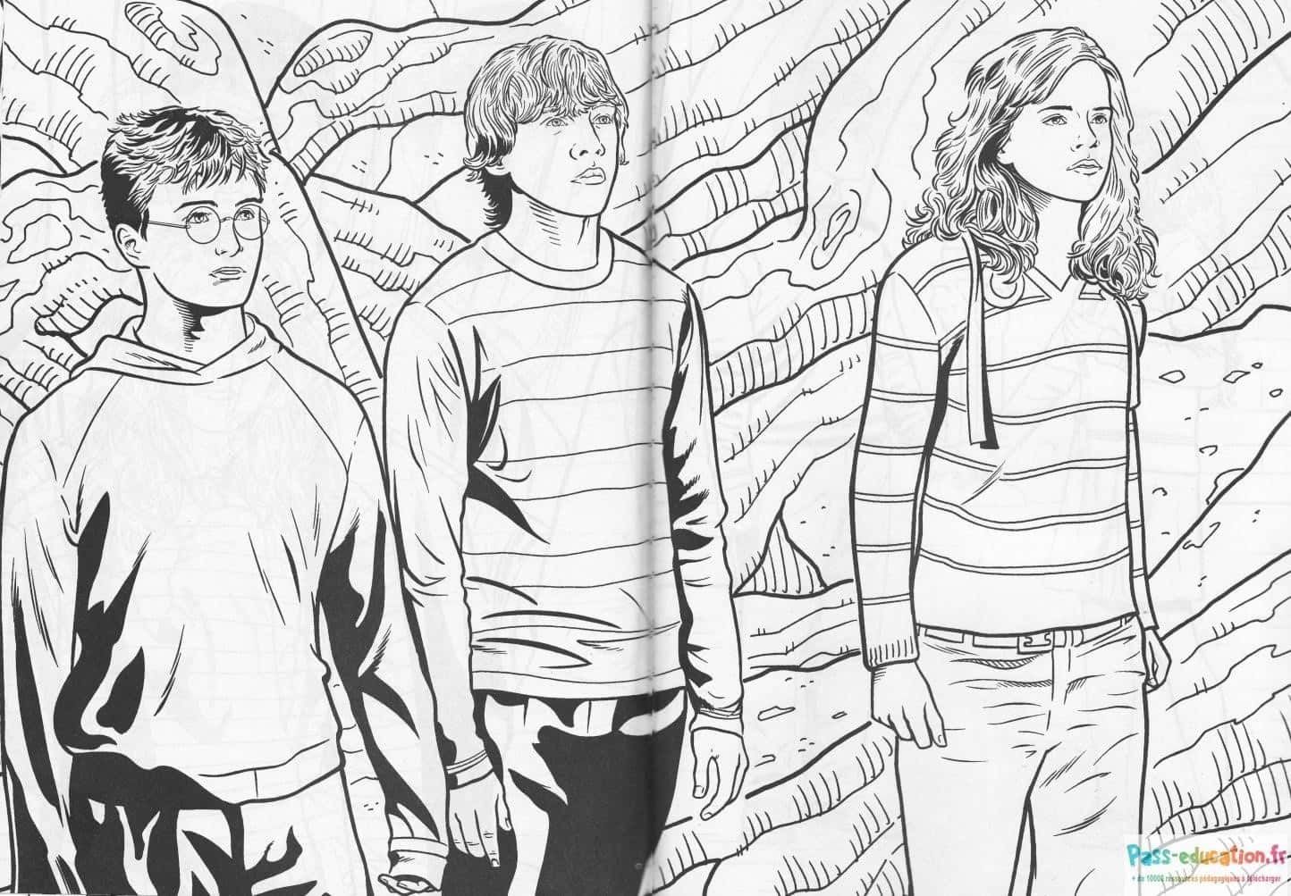 Coloriage Trois amis à imprimer et colorier