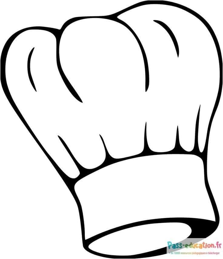 Coloriage Toque de chef à imprimer et colorier