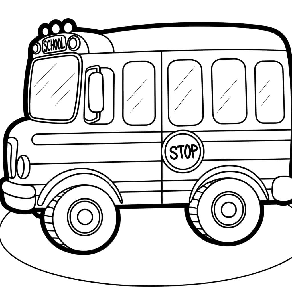 Coloriage Bus scolaire à imprimer et colorier