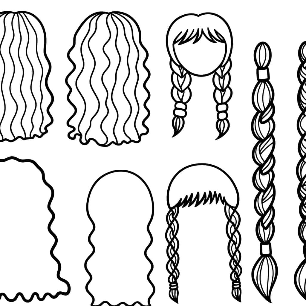 Coloriage Styles de cheveux à imprimer et colorier