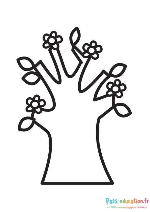 Coloriage Arbre fleuri à imprimer et colorier