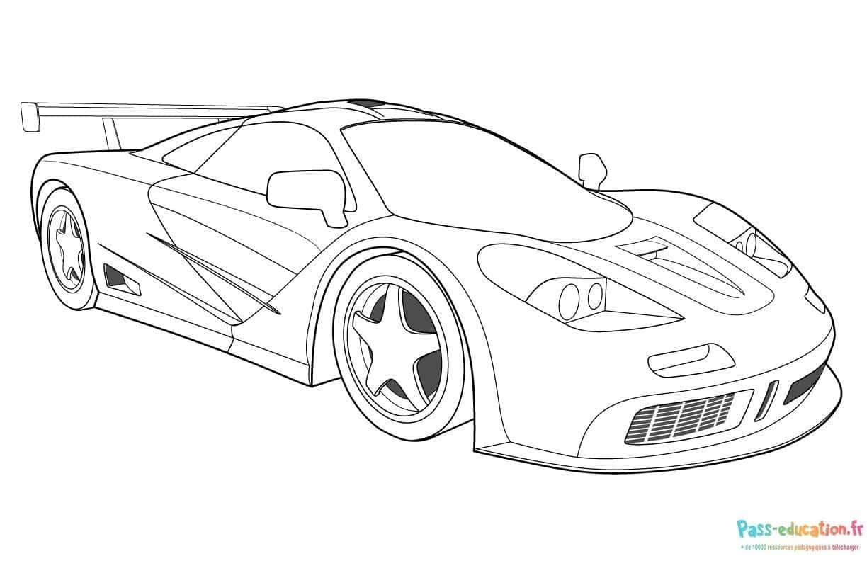 Coloriage Voiture de course à imprimer et colorier