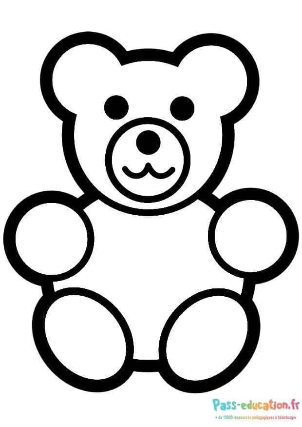 Coloriage Ours en peluche à imprimer et colorier