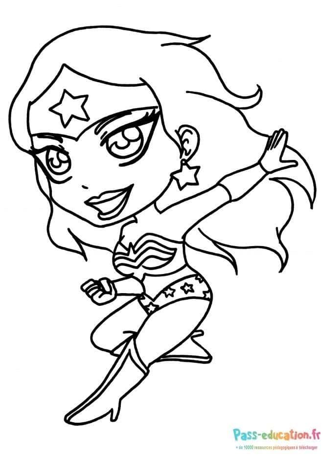 Coloriage Super-héroïne étoilée à imprimer et colorier