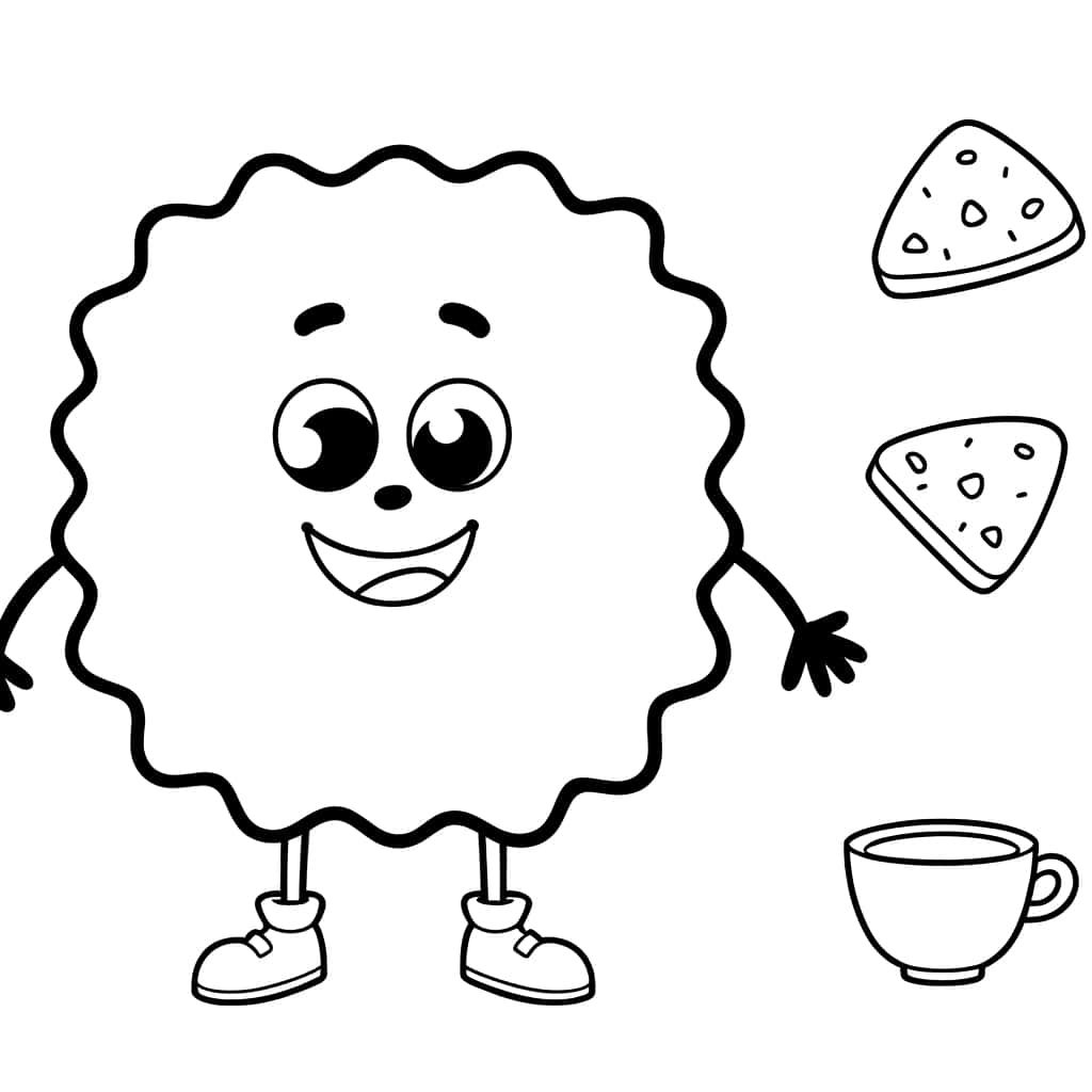 Coloriage Biscuit souriant à imprimer et colorier