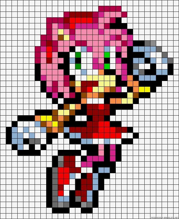 Coloriage Amy Rose Pixel Art à imprimer et colorier