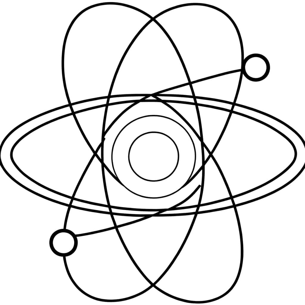 Coloriage Modèle atomique à imprimer et colorier
