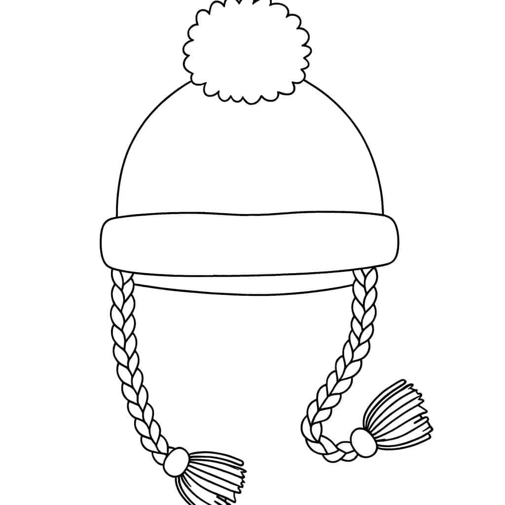 Coloriage Bonnet à pompon à imprimer et colorier