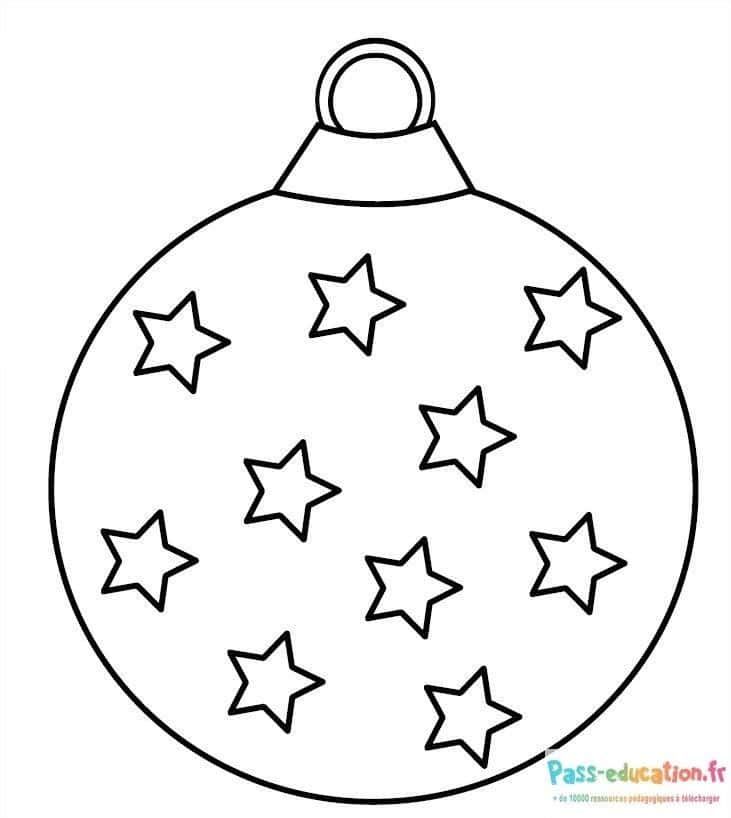 Coloriage Boule de Noël étoilée à imprimer et colorier