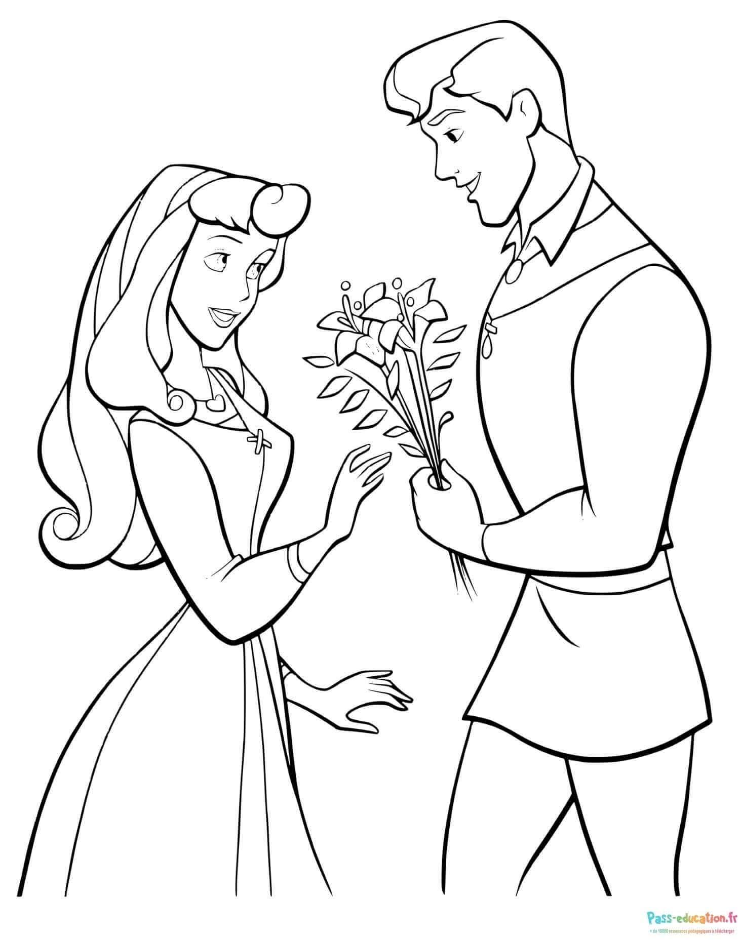 Coloriage Princesse et Prince à imprimer et colorier