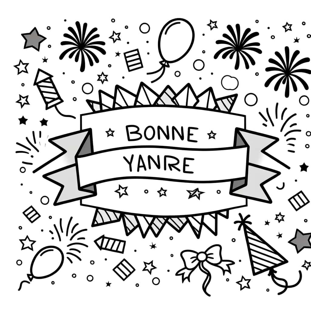 Coloriage Fête de Nouvel An à imprimer et colorier