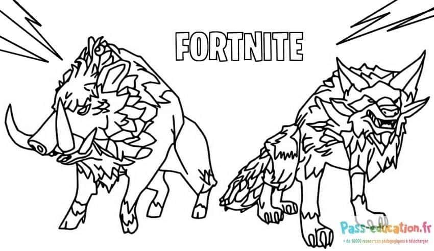 Coloriage Animaux Fortnite à imprimer et colorier