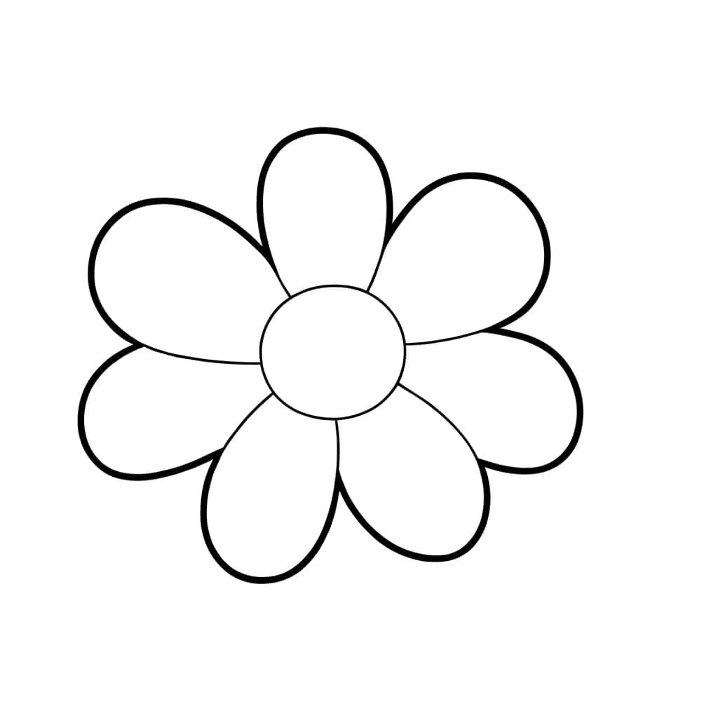 Coloriage Fleur simple à imprimer et colorier