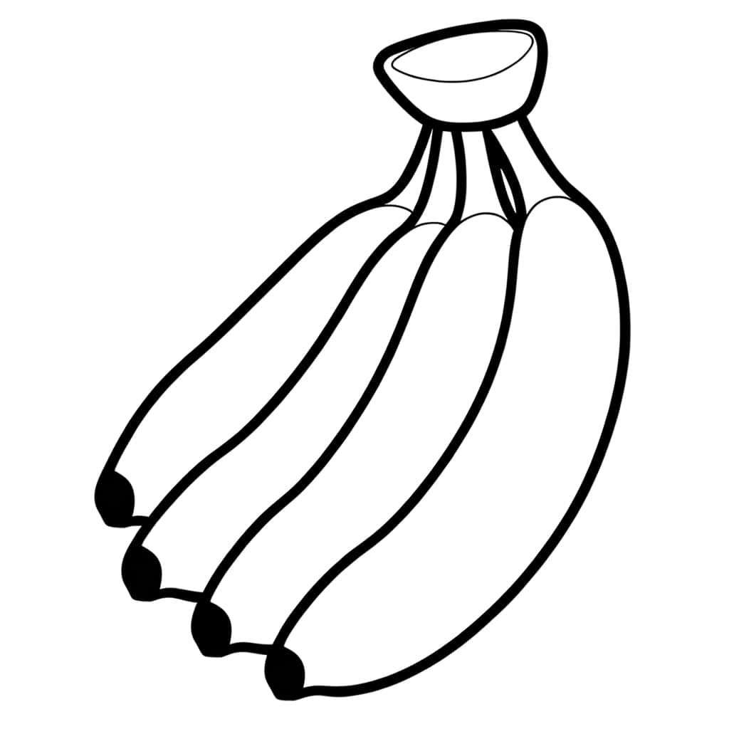 Coloriage Banane à imprimer et colorier