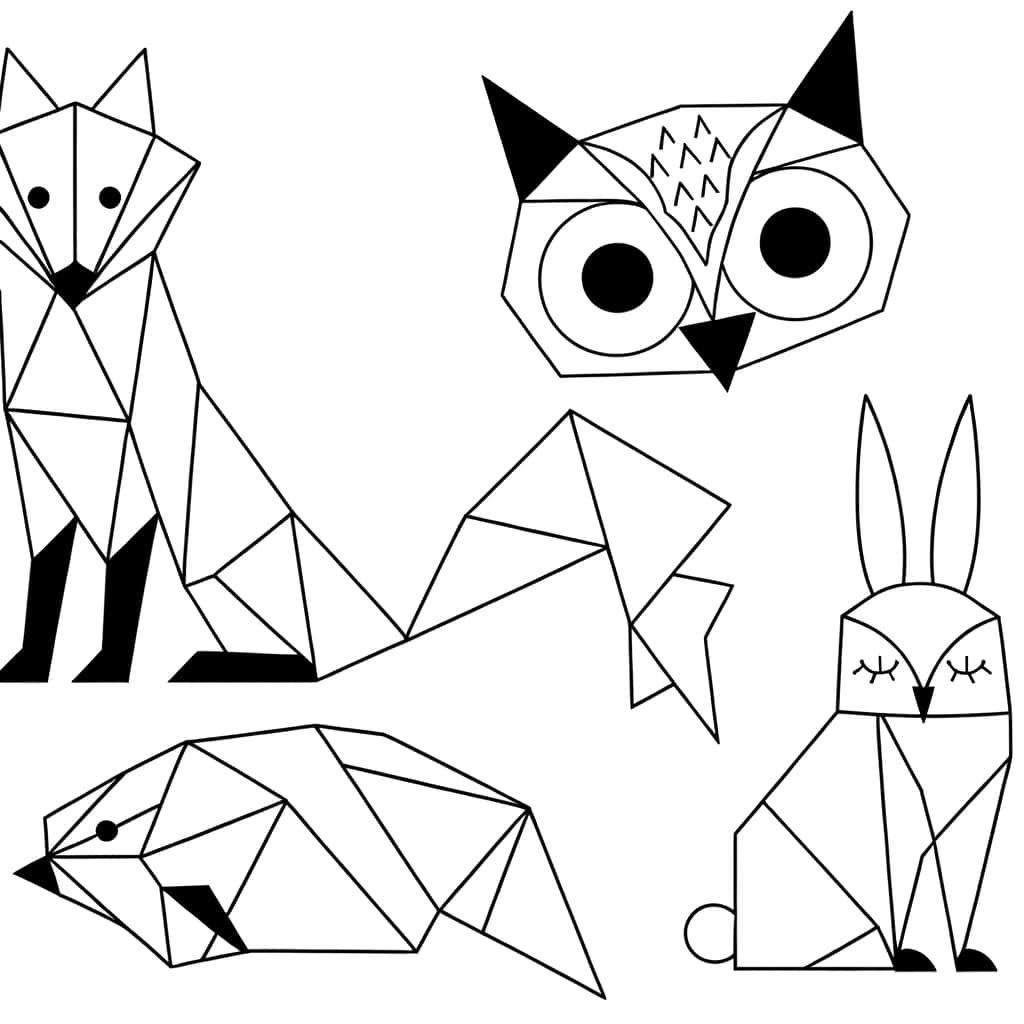 Coloriage Animaux géométriques à imprimer et colorier