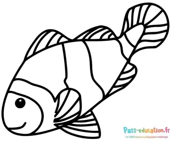Coloriage Poisson à rayures à imprimer et colorier