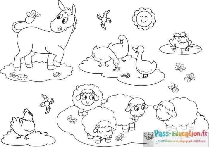 Coloriage Animaux de la ferme à imprimer et colorier
