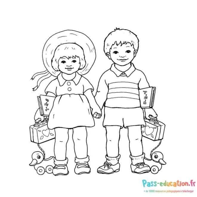 Coloriage Amis avec jouets à imprimer et colorier
