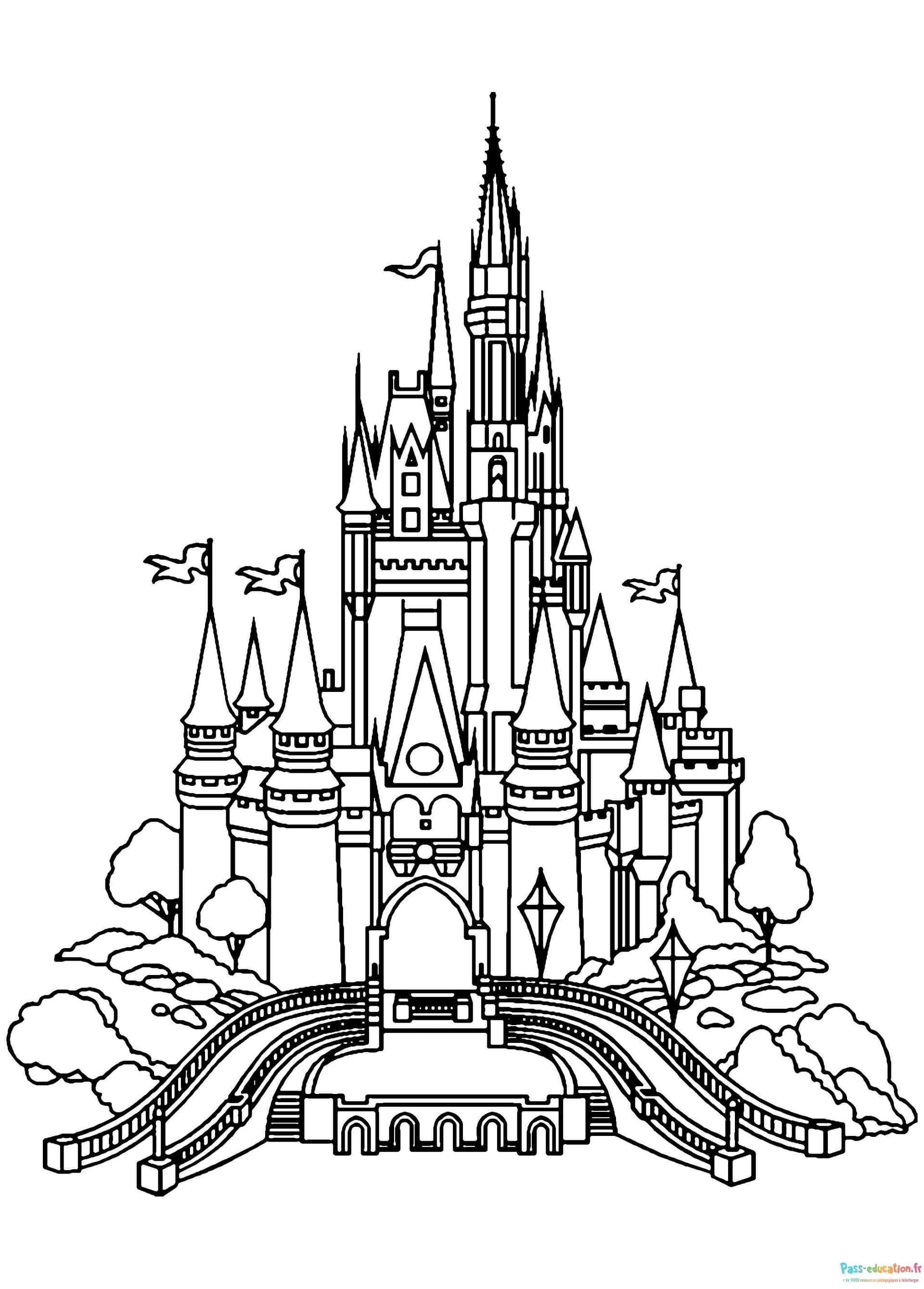 Coloriage Château féerique à imprimer et colorier