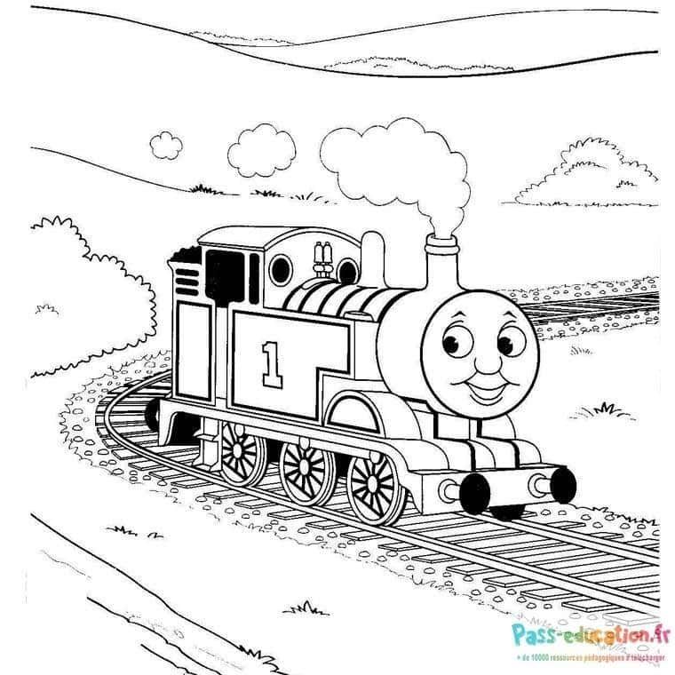 Coloriage Train numéro 1 à imprimer et colorier