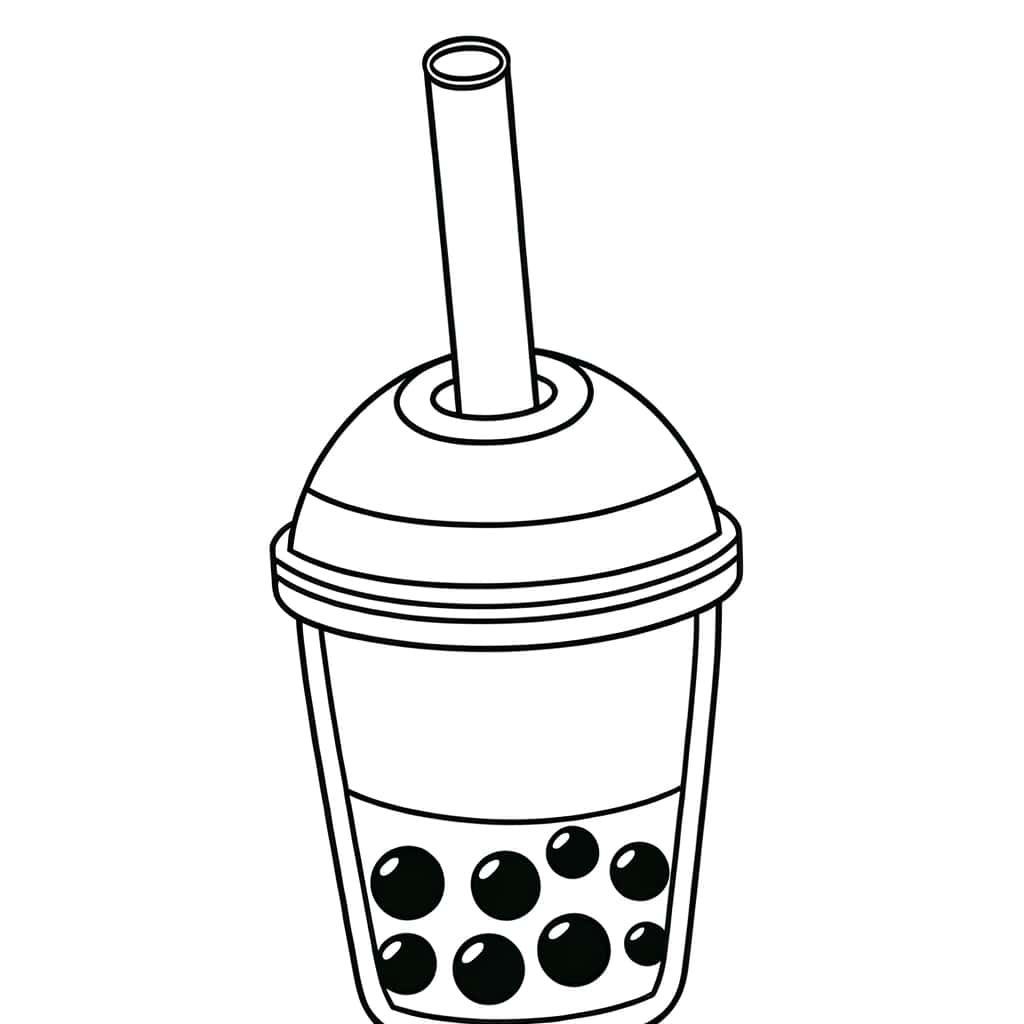Coloriage Bubble Tea à imprimer et colorier