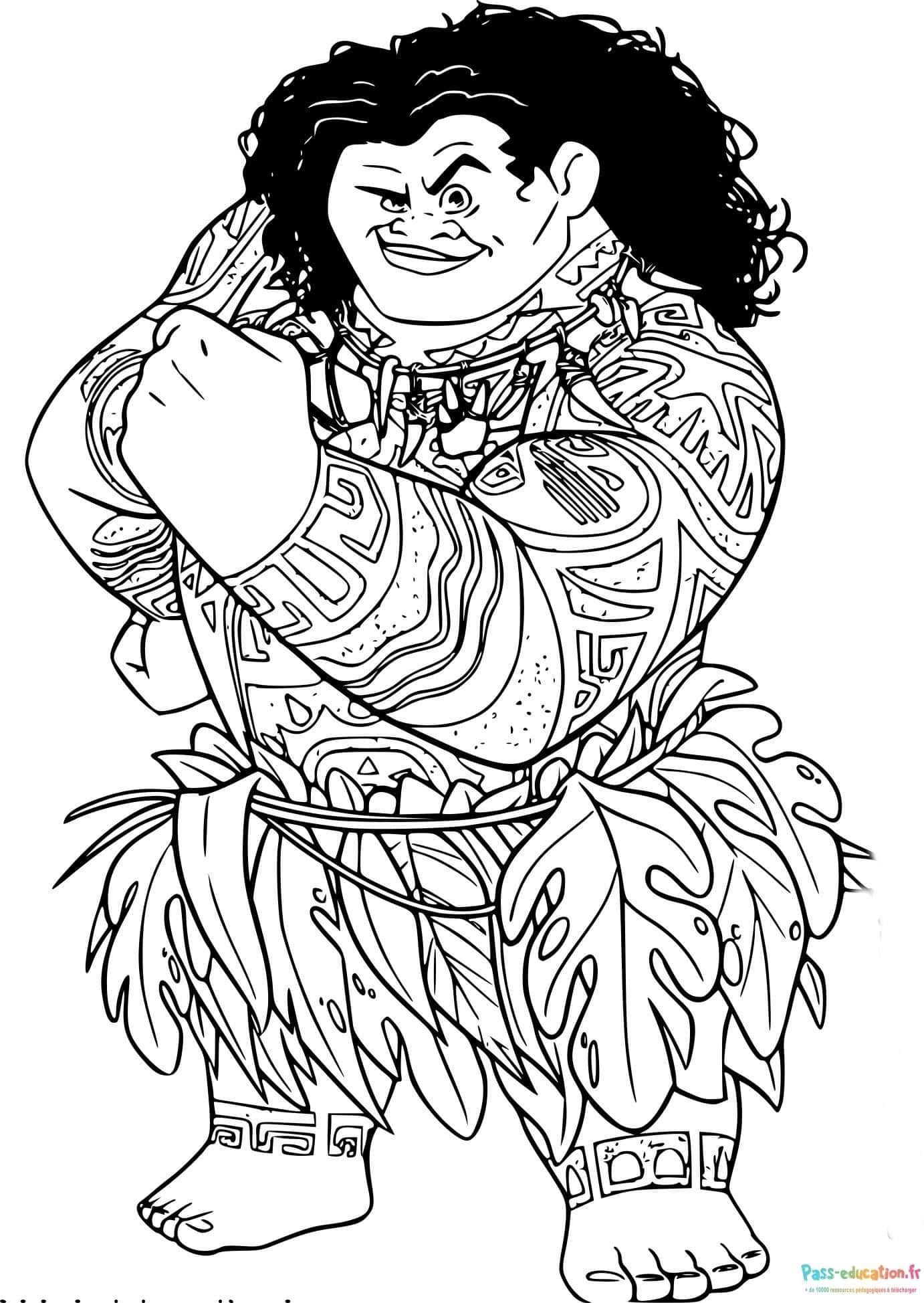Coloriage Guerrier maori à imprimer et colorier