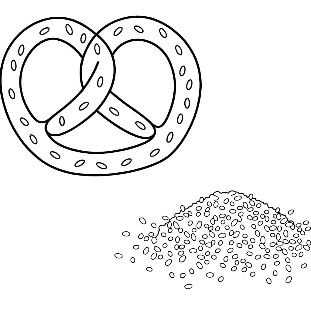 Coloriage Bretzel géant à imprimer et colorier
