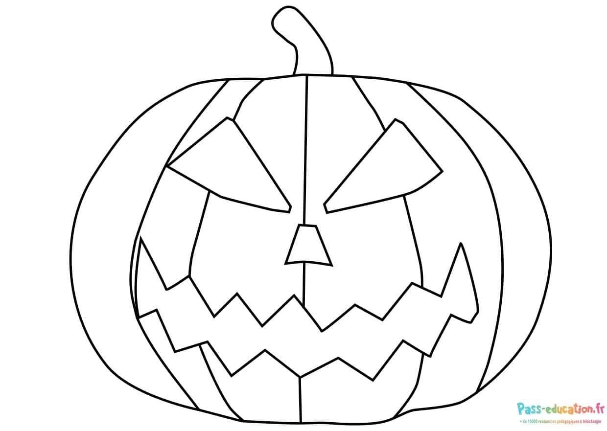 Coloriage Citrouille Halloween à imprimer et colorier