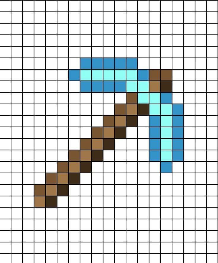 Coloriage Pioche Minecraft à imprimer et colorier