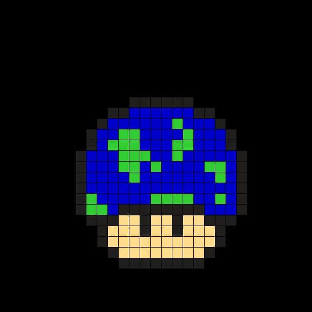 Coloriage Champignon pixelisé à imprimer et colorier