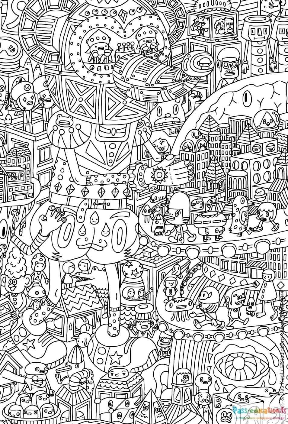 Coloriage Fête foraine fantaisiste à imprimer et colorier
