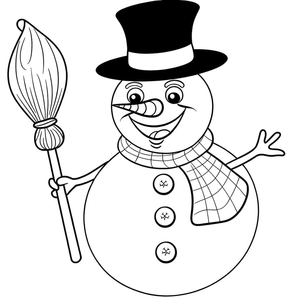 Coloriage Bonhomme de neige à imprimer et colorier