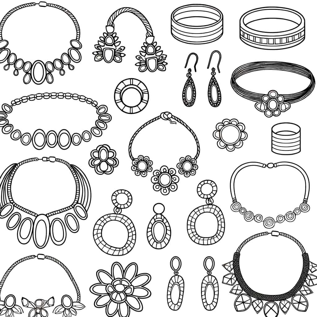 Coloriage Bijoux variés à imprimer et colorier
