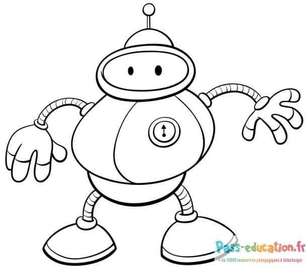 Coloriage Robot dessin animé à imprimer et colorier