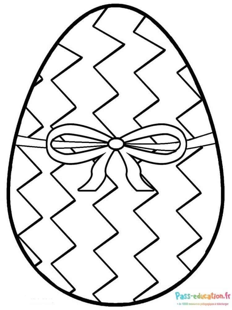 Coloriage Œuf de Pâques Zigzag à imprimer et colorier